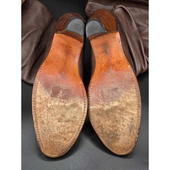 VTG Frye Dorado Slouch Boots 77580 Fold-Over Cuff Brown Leather Women's 10 M - Picture 9 of 12